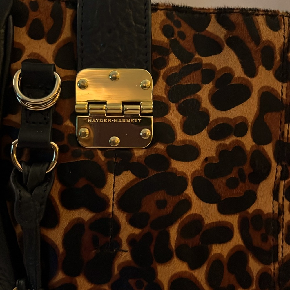 Hayden Harnett expandable leopard-print haircalf satchel - Picture 7 of 16